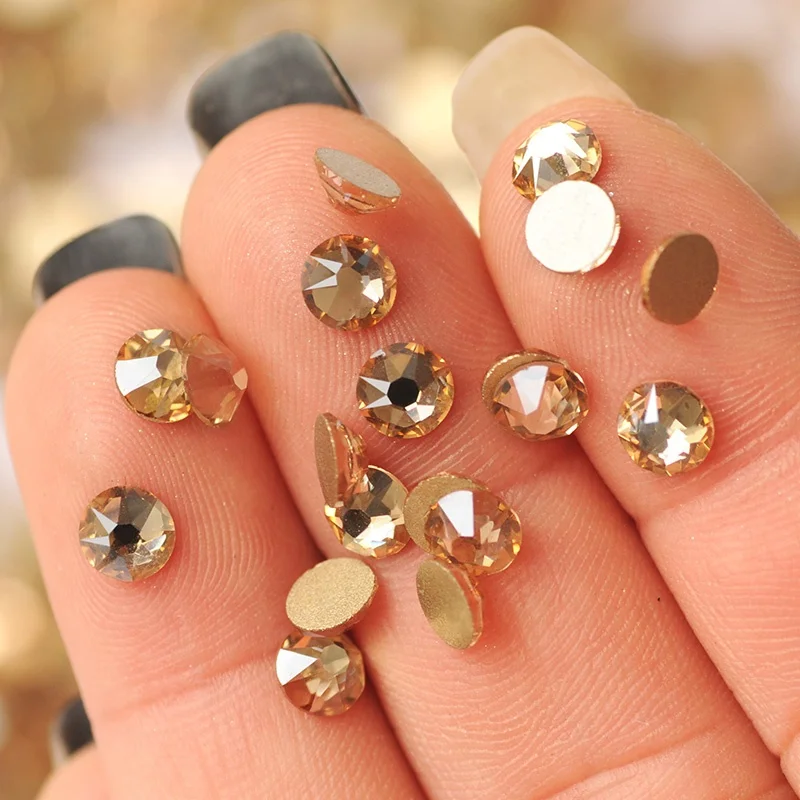 YANRUO 2088 Golden Shadow Color 16 Cut Facets Rhinestones and Crystals Rhinestones Strass Cristal Nails Rhinestone