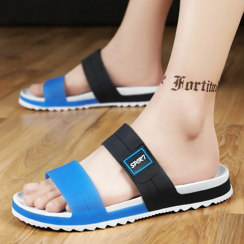 Wholesale men summer plush sandal EVA casual indoor outdoor slides slippers beach sporty slippers for mans