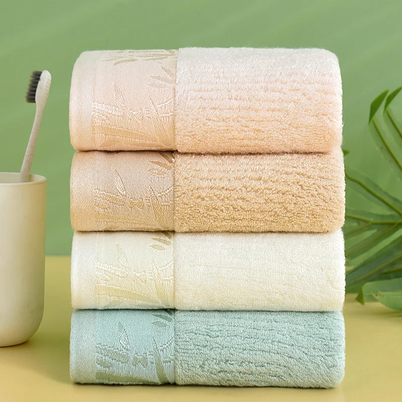 Bamboo Fiber Towel High Quality Hotel Towel Set Luxury Thickened Striped Pattern Super Soft High Absorption Bath Towel Set