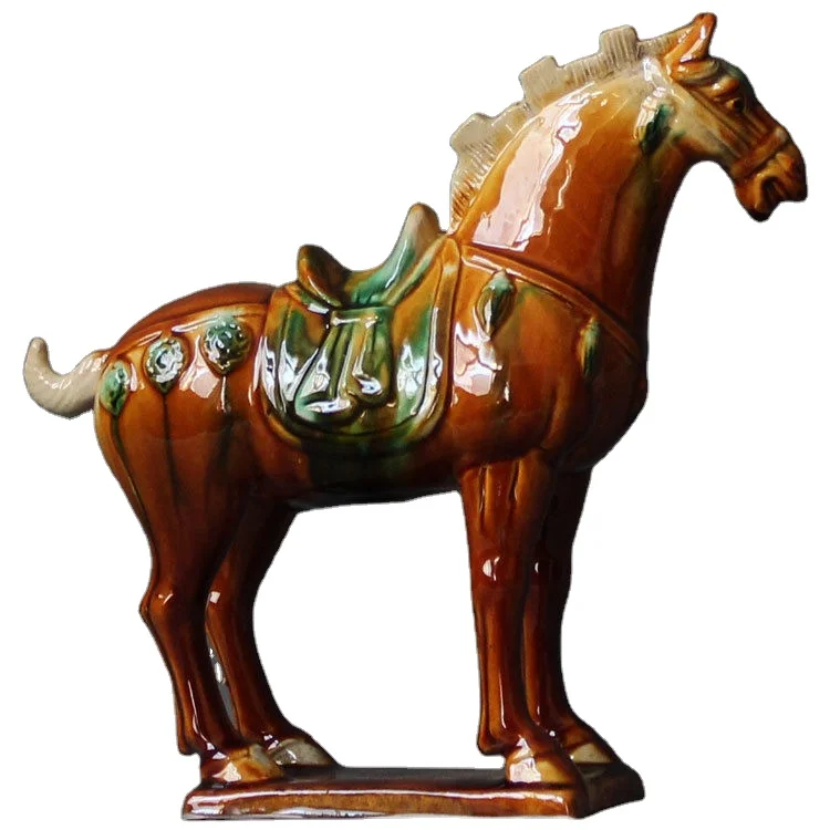 Красивая коричневая Классическая Цветная Керамическая статуэтка лошади