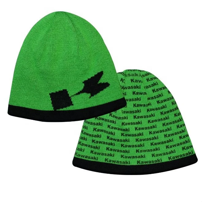
100% Acrylic custom jacquard reversible knitted beanie hat 