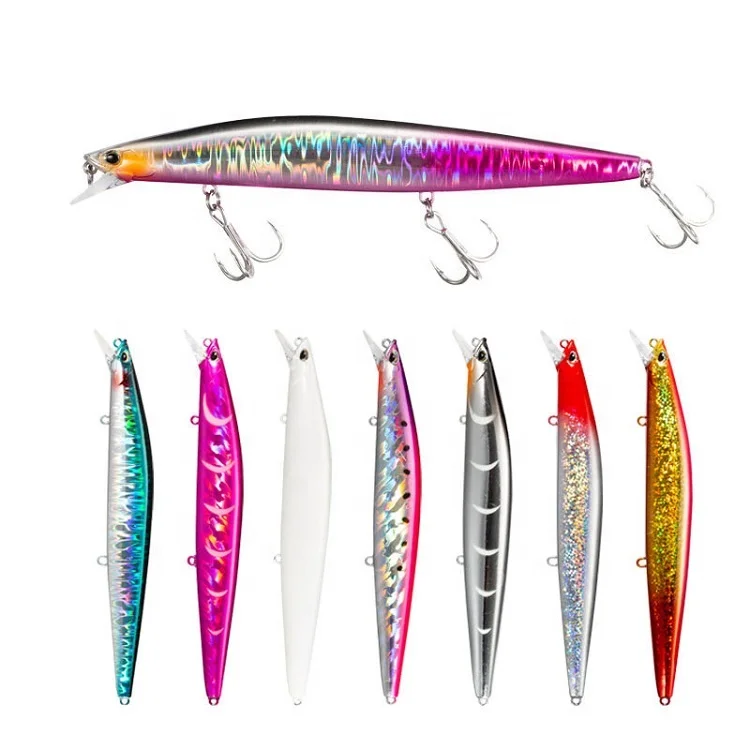 China Factory Sell Long Throw 140mm 26g Minnow Sinking Bait Freshwater Bass Saltwater Sea Fishing Bait