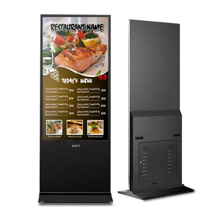 42 55inch floor stand led digital android network wifi touch screen self service terminal kiosk for smart restaurant