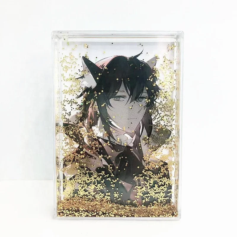 Custom Fashion 4x6 Clear Plastic Floating Sparkle Water Photo Frame Acrylic with Glitter Liquid for Gift Presentations