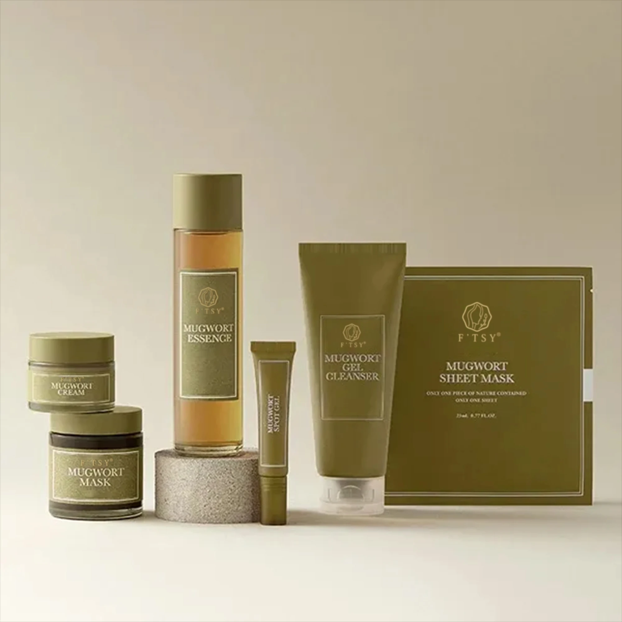 Private Label Natural Herbal Wash off Cooling and Fast Soothing Tea Tree Mugwort Facial Mask for Sensitive Skin