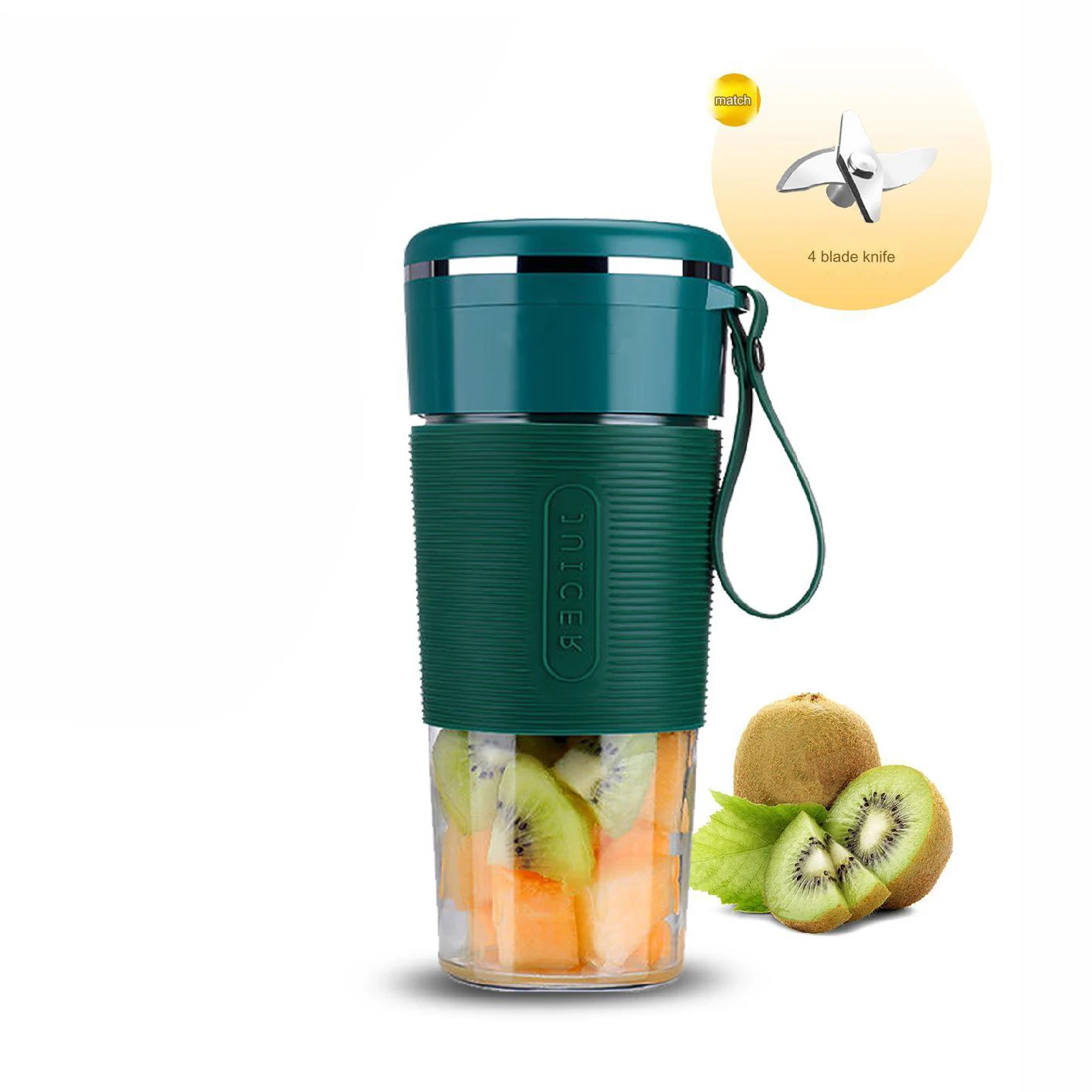 300ml Electric Mini Blender Home USB 4 Blade Juicer Cup Machine Outdoor Rechargeable Juice Portable Blending Cup