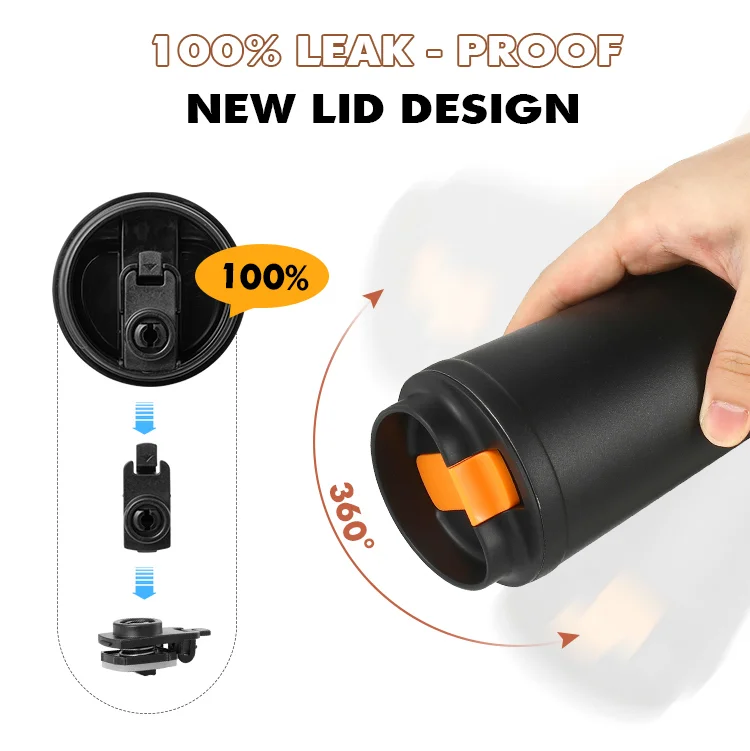 Eco Friendly 304 Double-layer Vacuum Stainless Steel Coffee Mug Outdoor Traveling Camping Cups with Sealed Lid