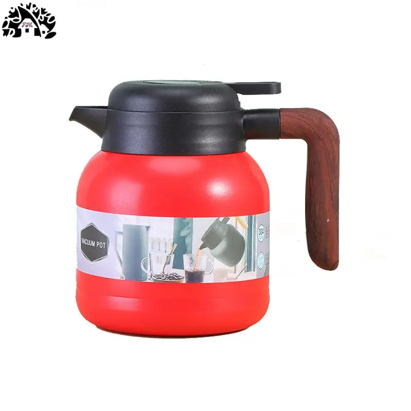 WFS FBA warehouse Popular1000ml display temperature 316 stainless steel coffee vacuum pot with handle Double wall office thermos