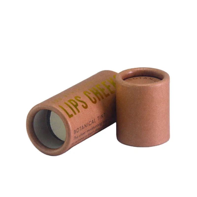 Plastic free round deodorant box attitude paper tube packaging carton round deodorant box paper lipstick tube Lip balm  eco pack