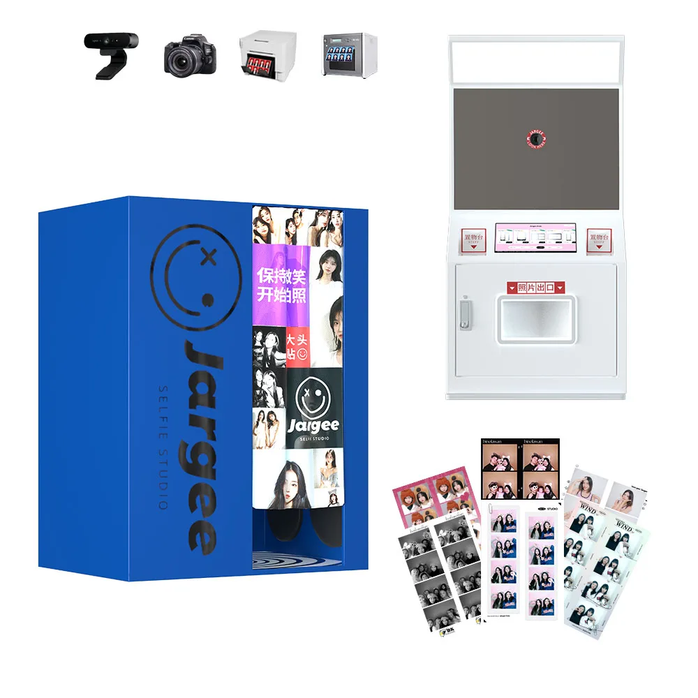 2400W Pixels DSLR Photo Booth 21.5 inch Touch Screen Selfie Photo Booth Machine Voice Guidance Automatic Photo Booth For School