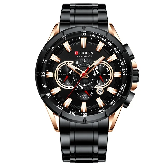 CURREN 8363 Роскошные Мужские кварцевые наручные часы спортивные с хронографом мужские из нержавеющей стали модные деловые 5 цветов