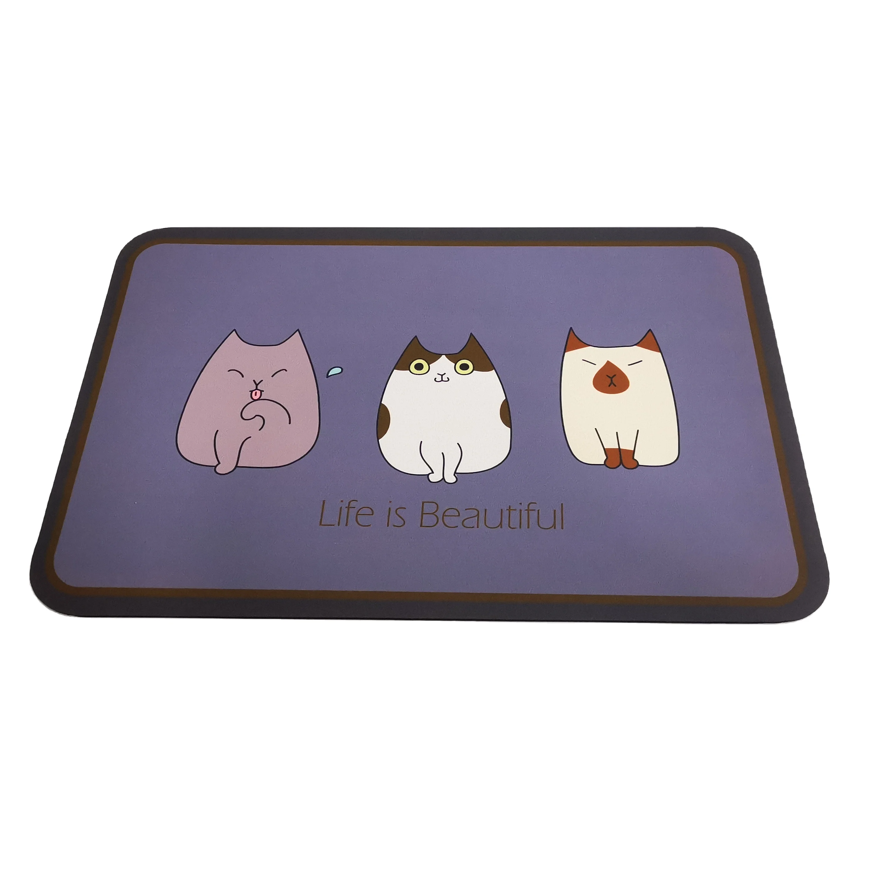 Water Absorbent bath Rug Set Rubber Door Mats Anti Slip Diatom Mud Floor Mat bath mat cartoon print custom