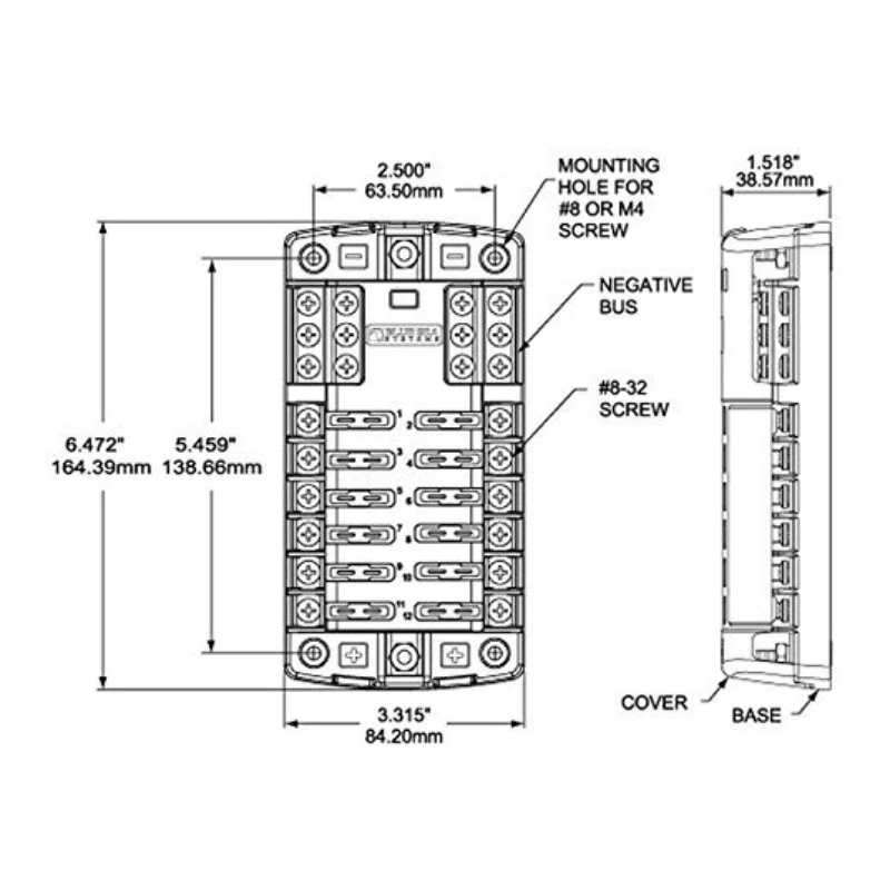 Waterproof 12 Way Blade Fuse Box Standard Circuit Fuse Block Fuse Holder Automotive