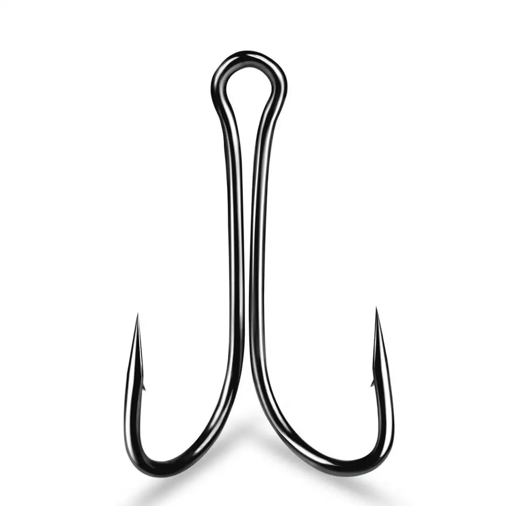 50pcs/bag Double Hooks High Carbon Steel Frog Hook Super Strong Soft Worm Lure Duple Hook 1# 2# 4# 6# 8#