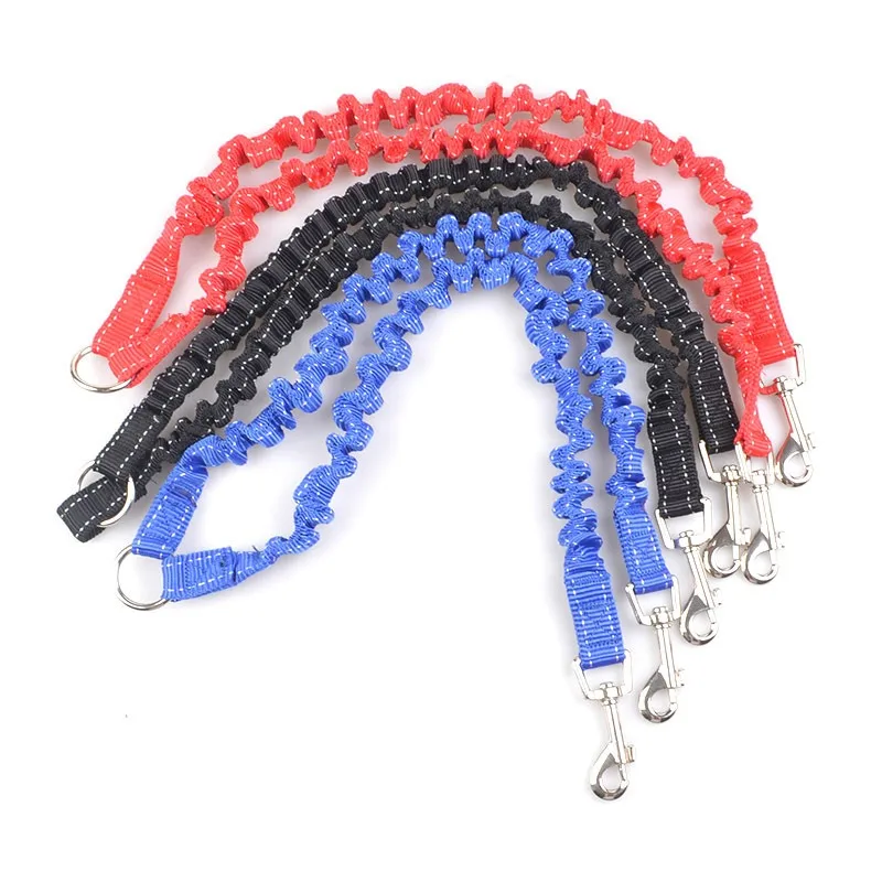 Manufacturer Pet Supplies two hooks double leashes Custom  Reflective Double elastic Pet Dog Leash