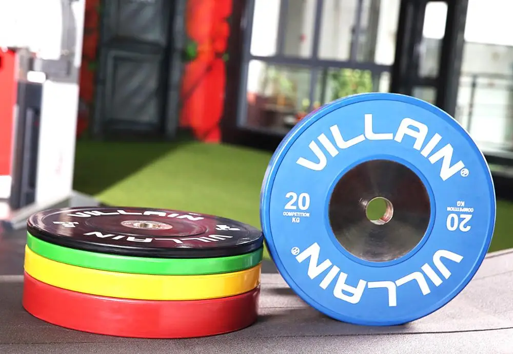 320LB Custom Logo Weight lifting bumper plate barbell set