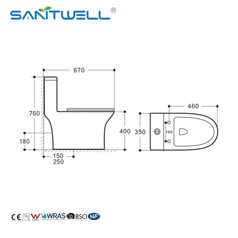 Керамический цельный туалет для обновления ванной комнаты