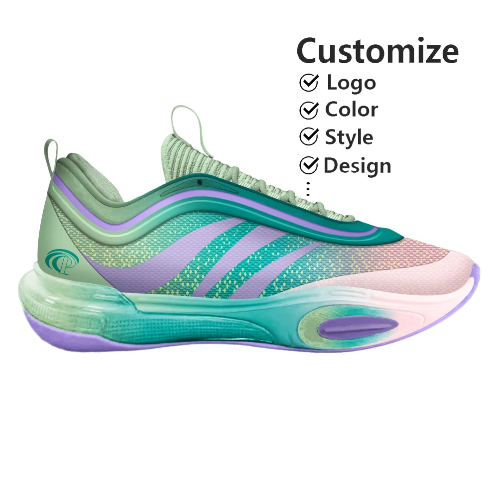 Custom Oem Comfortable Shock Absorbing Mesh Upper Leisure Breathable Basketball Shoes For Men