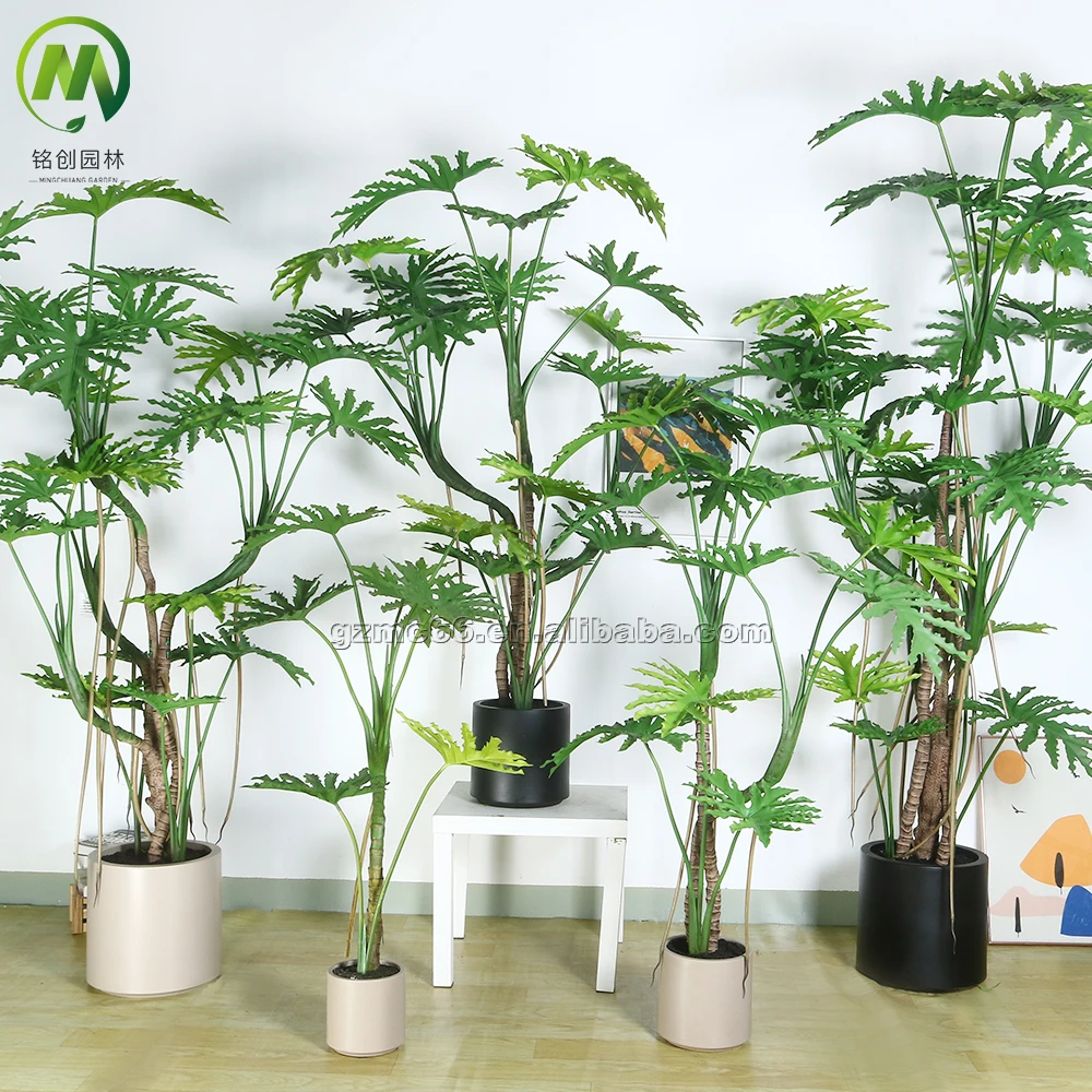 landscape Plastic Plants  Artificial Bonsai Tree Lacy Tree Philodendron For Artificial Plants Decoration