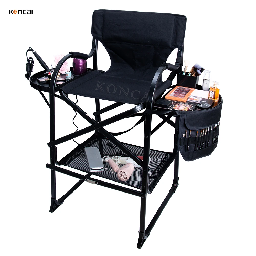 Unique Design Durable Salon Chair Beauty Aluminum Frame With Tray Folding Makeup Chair
