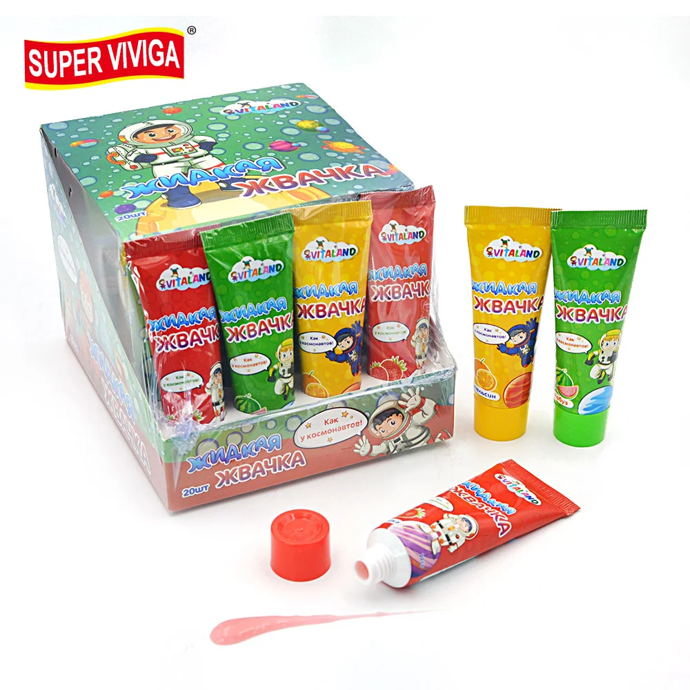 hot sale toothpaste shape fruit flavor liquid bubble gum