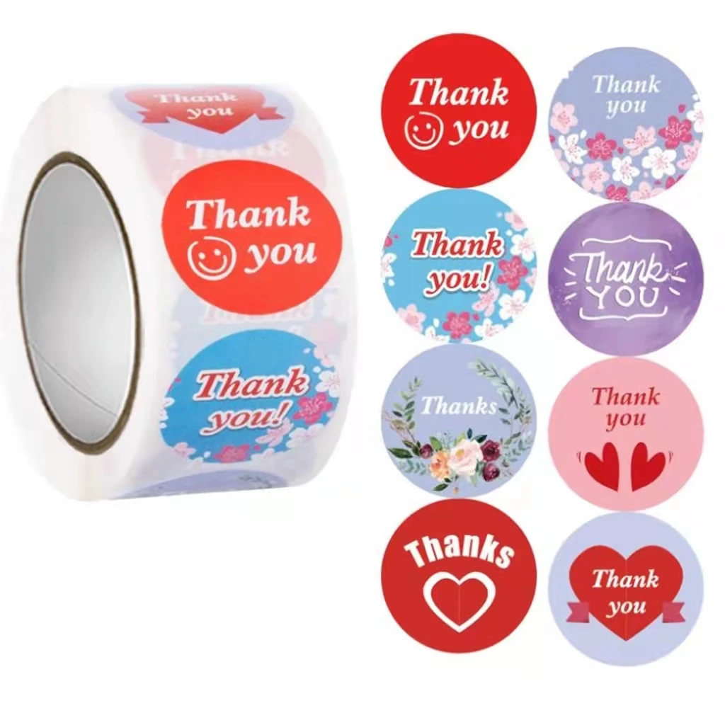 Custom Round Paper Logo Printing Label Sticker, Colored Seal Sticker Printing Circular Logo Sticker Roll