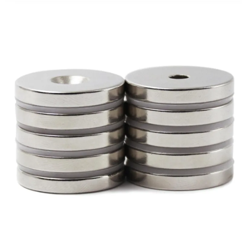 Super Strong Free Samples OEM Neodymium Magnet Hole N45 Disc Countersunk Hole Neodymium Magnet Magnetic Materials