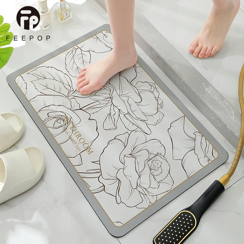 Diatomite Soft Bath Mat Anti-Slip Quickly dry Earth Mat For Bathroom Indoor and Outdoor