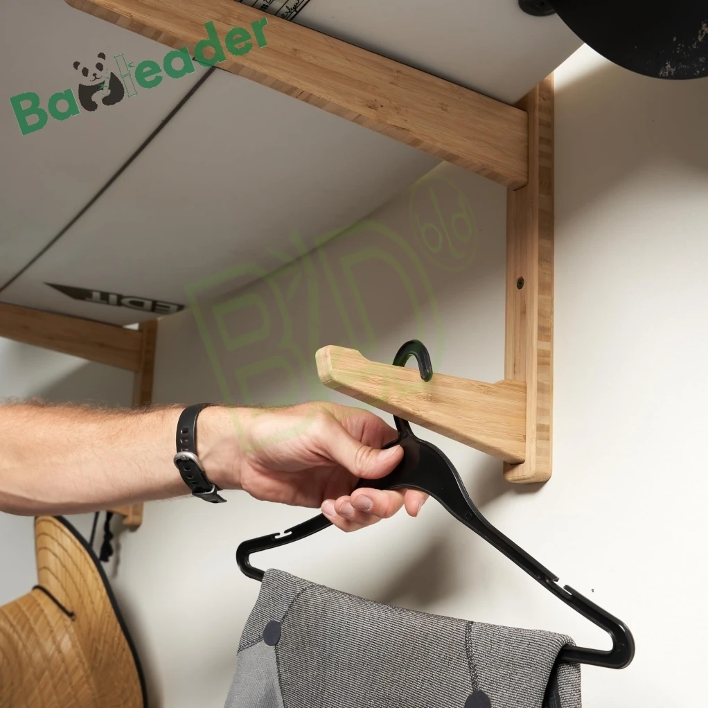 ODM/OEM Bamboo Surfboard Storage Rack Multi-Purpose Bamboo Snowboard Organizer Wall Mount Bamboo Skateboard Display Holder