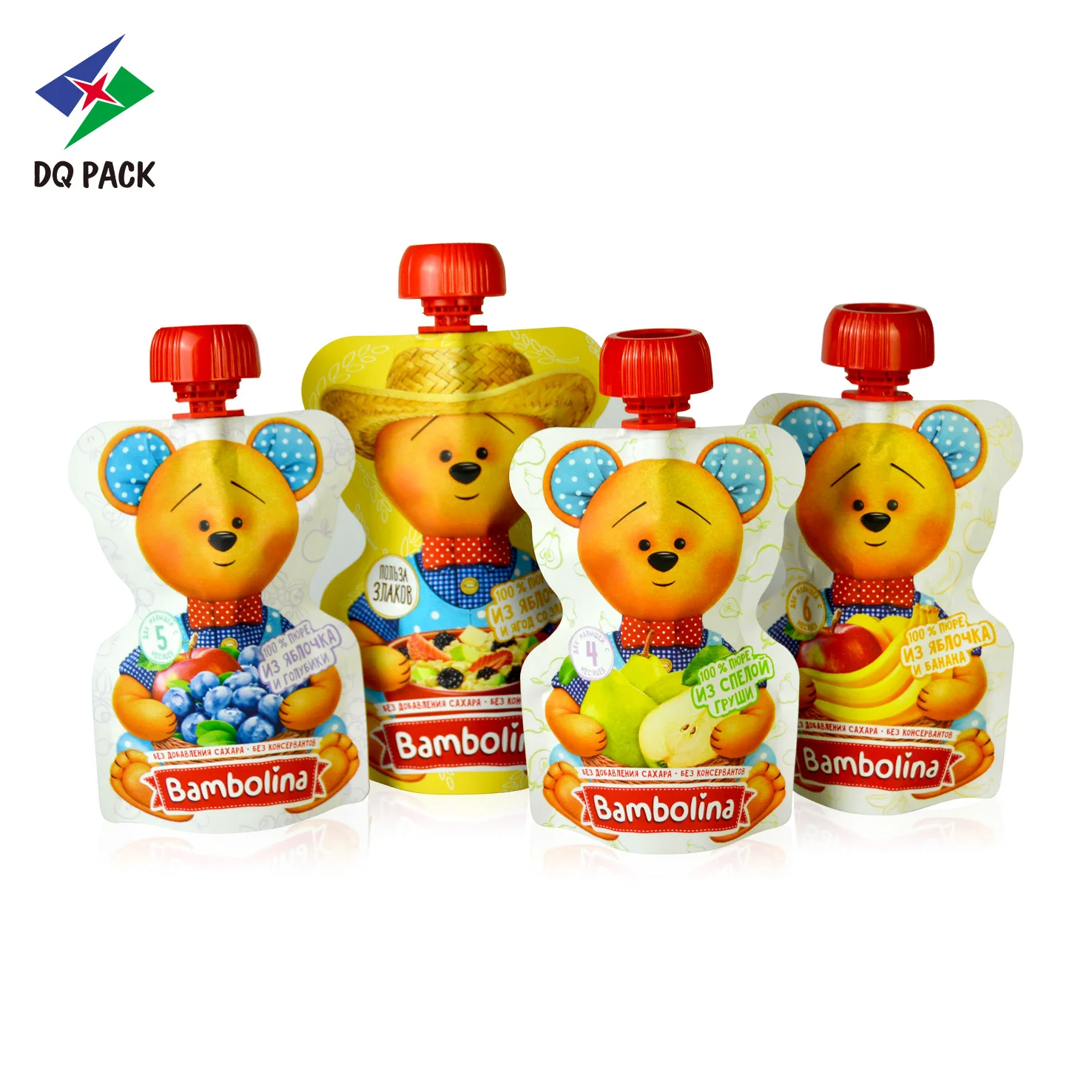 DQ PACK High Barrier Gualapack Baby Food Aluminum Foil Spout Pouches