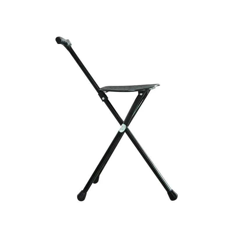 Elderly Adult Portable 3 Legs Aluminium Walking Stick Foldable Walking Cane Handle Crutch With Seat