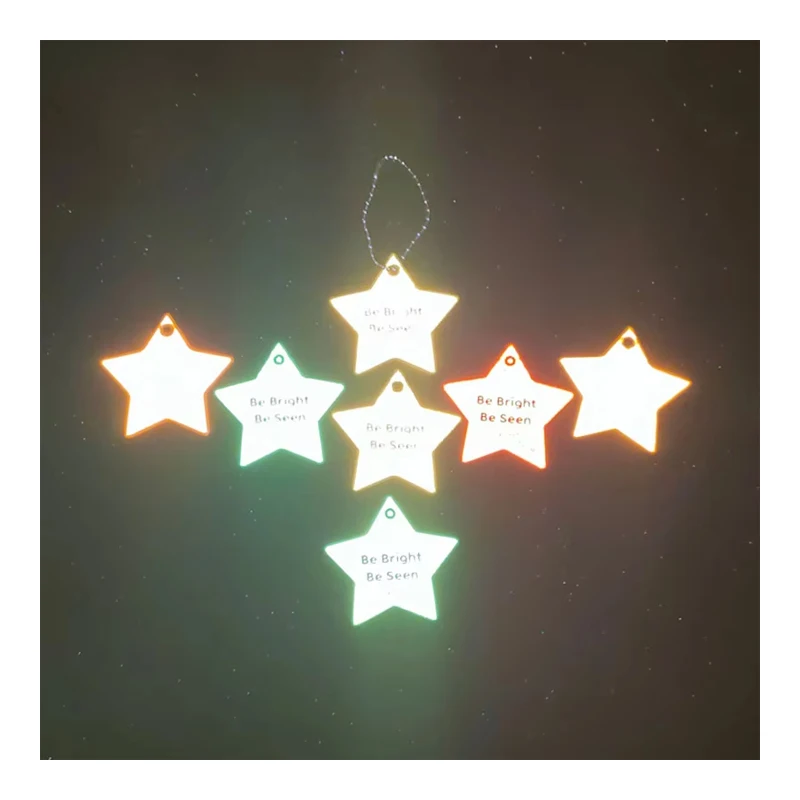 Wholesale Russia Style EN13566 High Visibility Smile Face Print Light Reflective Soft PVC Key Chain Hanger Tag Accessories