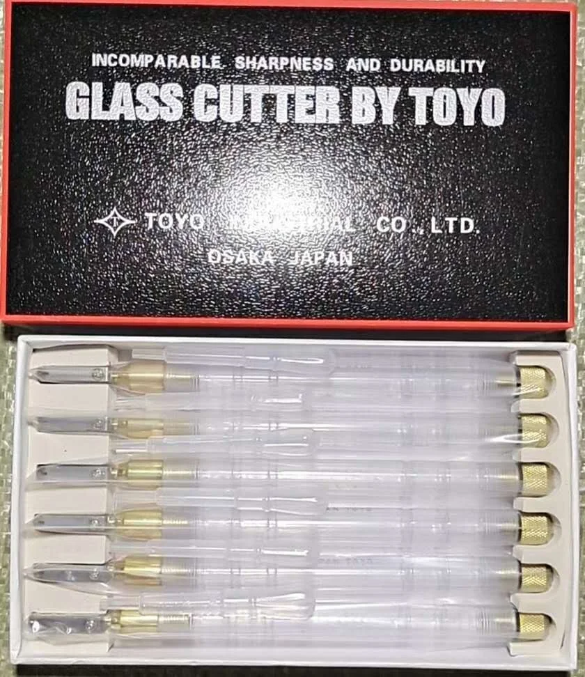 Portable professional tempered glass cutter hardware tool pen set  tc 17 low price diamond tip head glass cutter