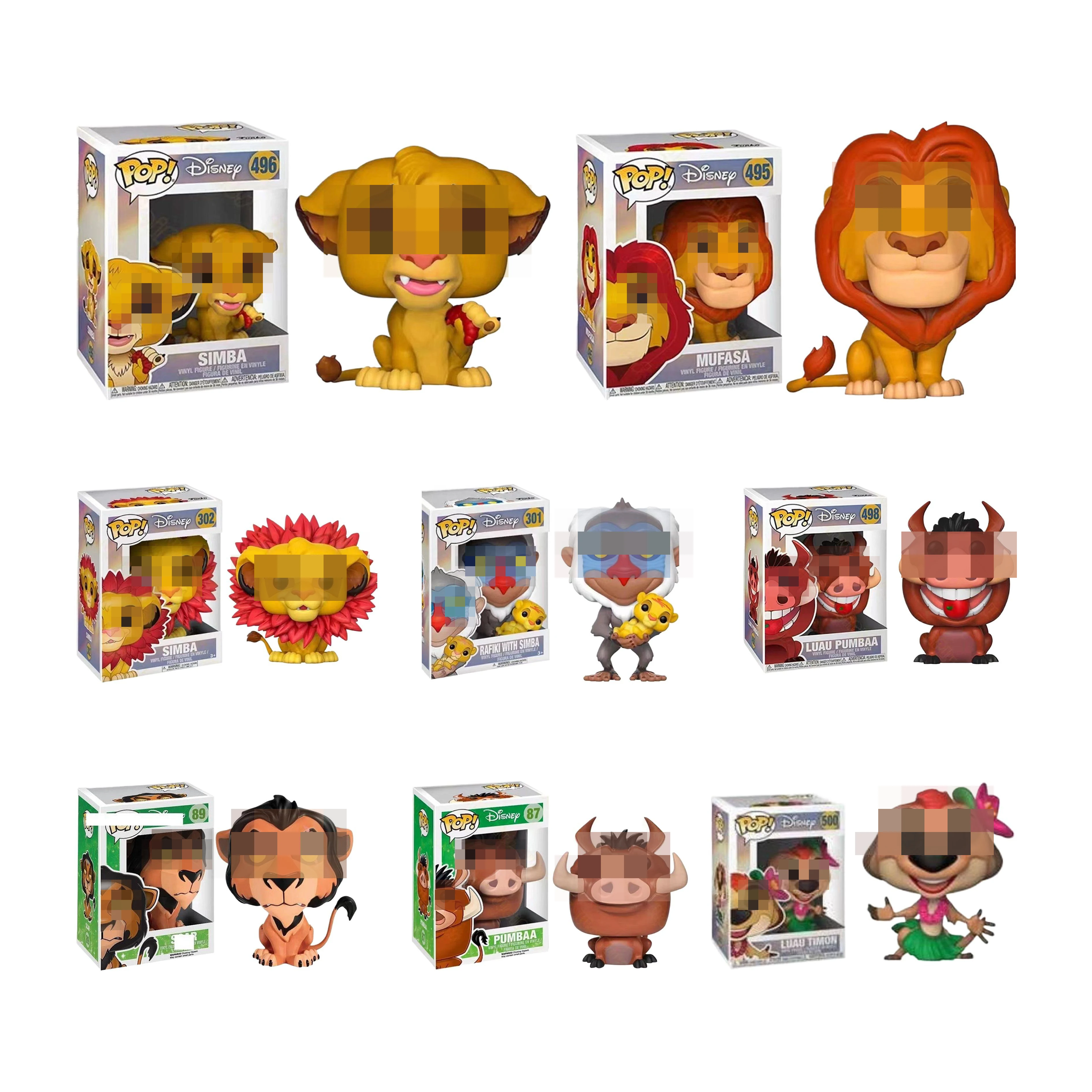 Adventure Animation Movie the Lion King PVC Model Toy Doll 10cm Simba Mufasa Kids with Transparent Protector Action Figures