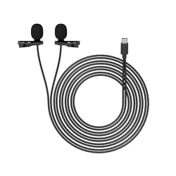 LT-Cam LM-20 Dual Lavalier Microphone cardioid polar Digital Clip-on Lapel Mic for smartphones DSLR cameras camcorders