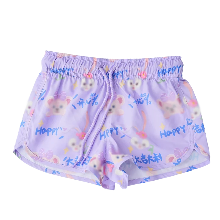 Wholesale Quick-Dry Beach Shorts for Girls 100% Polyester Imitate Memory Fabric Custom Logo Board Shorts Design