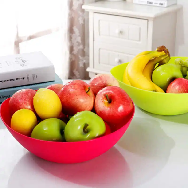 1pc Bowl Fruit Food Cold Dish Basin Triangular Shape Design for Home Restaurant Hotel (Red)