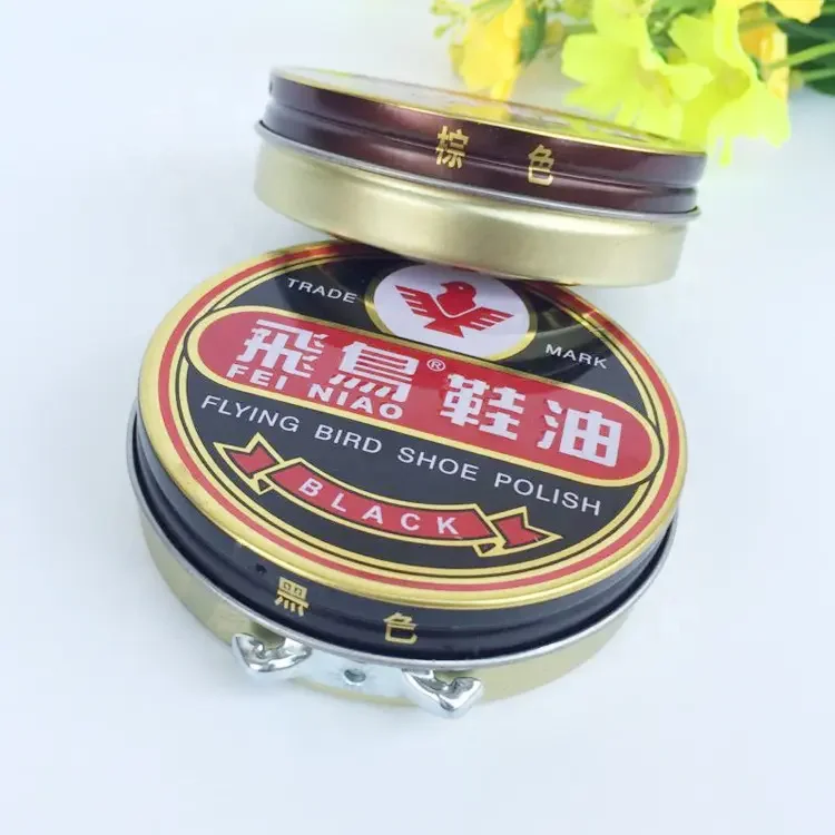 Custom design shoe polish tin box leather polish tin can empty polish tin jar 40ml 50ml