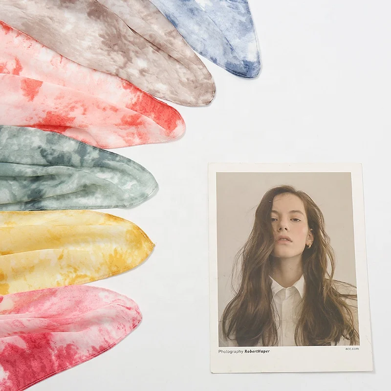 2021 New Modest Fashion Tie-dye Chiffon Hijabs Islamic Headscarf Long Shawl Stoles Dubai Muslim Scarf For Women