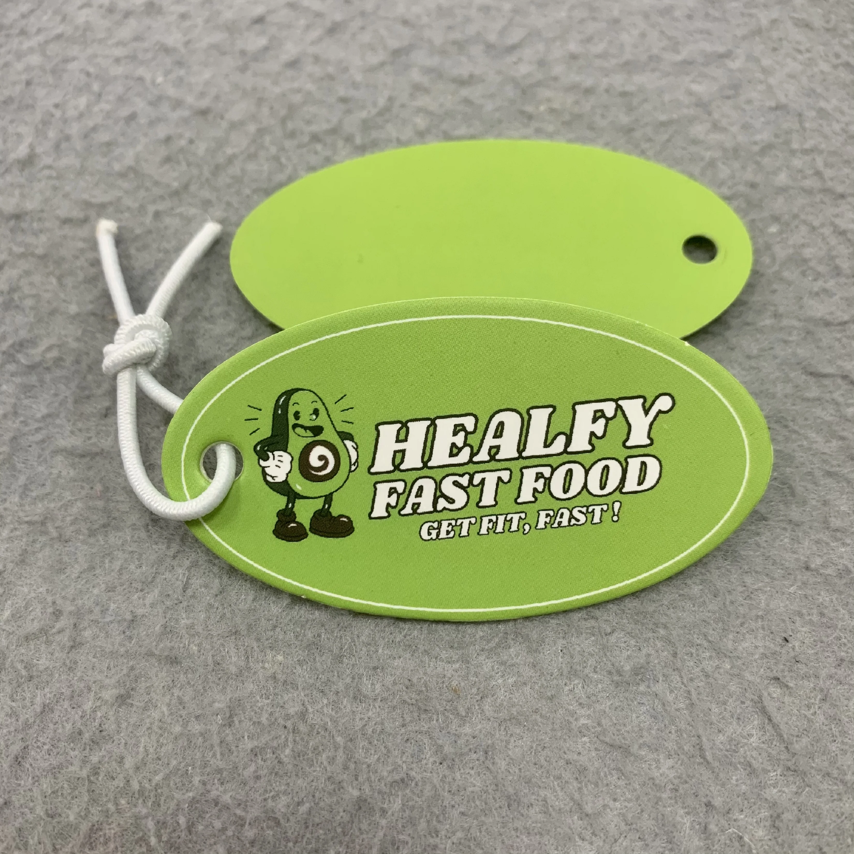 Custom brand logo hangtag specialty paper clothing hang tag elastic string for bottle gift hanging tag