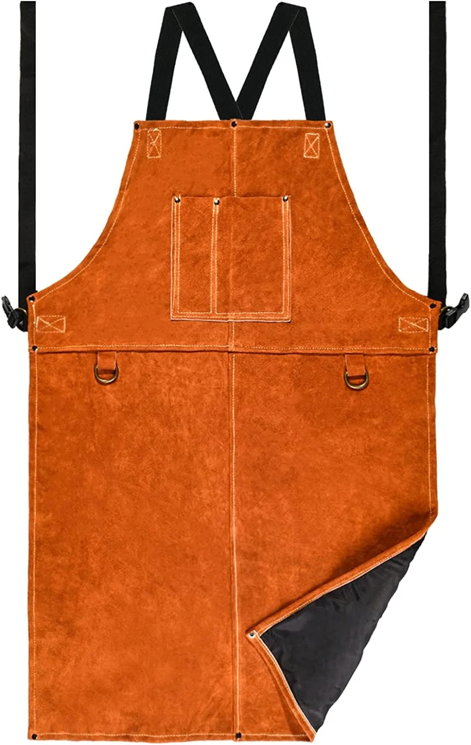 Swelder 2023 Leather Welding Work Apron Heat Resistant & Flame Resistant Bib Apron Flame Retardant Heavy Duty BBQ Apron