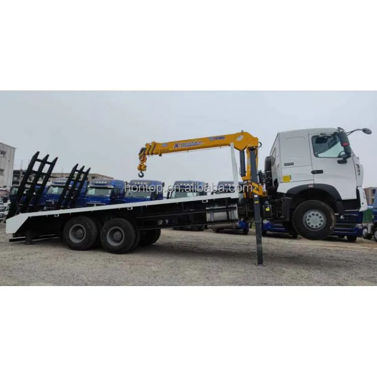 Shacman 6x4 20T Self-loading Timber Flatbed Truck with 6.3T 10ton Loader Crane Hydraulic Long Jack Crane Truck