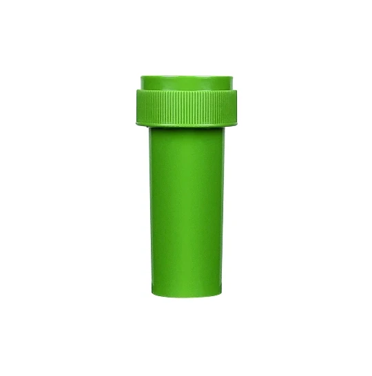 410 Count Pre Roll Tube Opaque Green Flower Container Eco-friendly Pill Bottles 8 Dram Reversible Cap Custom Logo PET PP Plastic