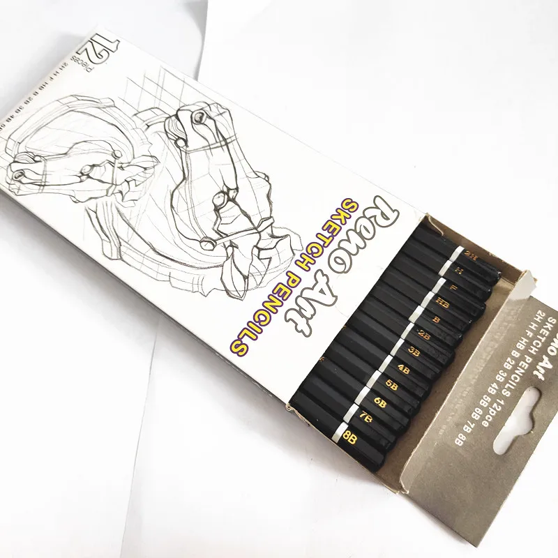 
customs wooden 12 Sketch Pencil Set in Tin box 