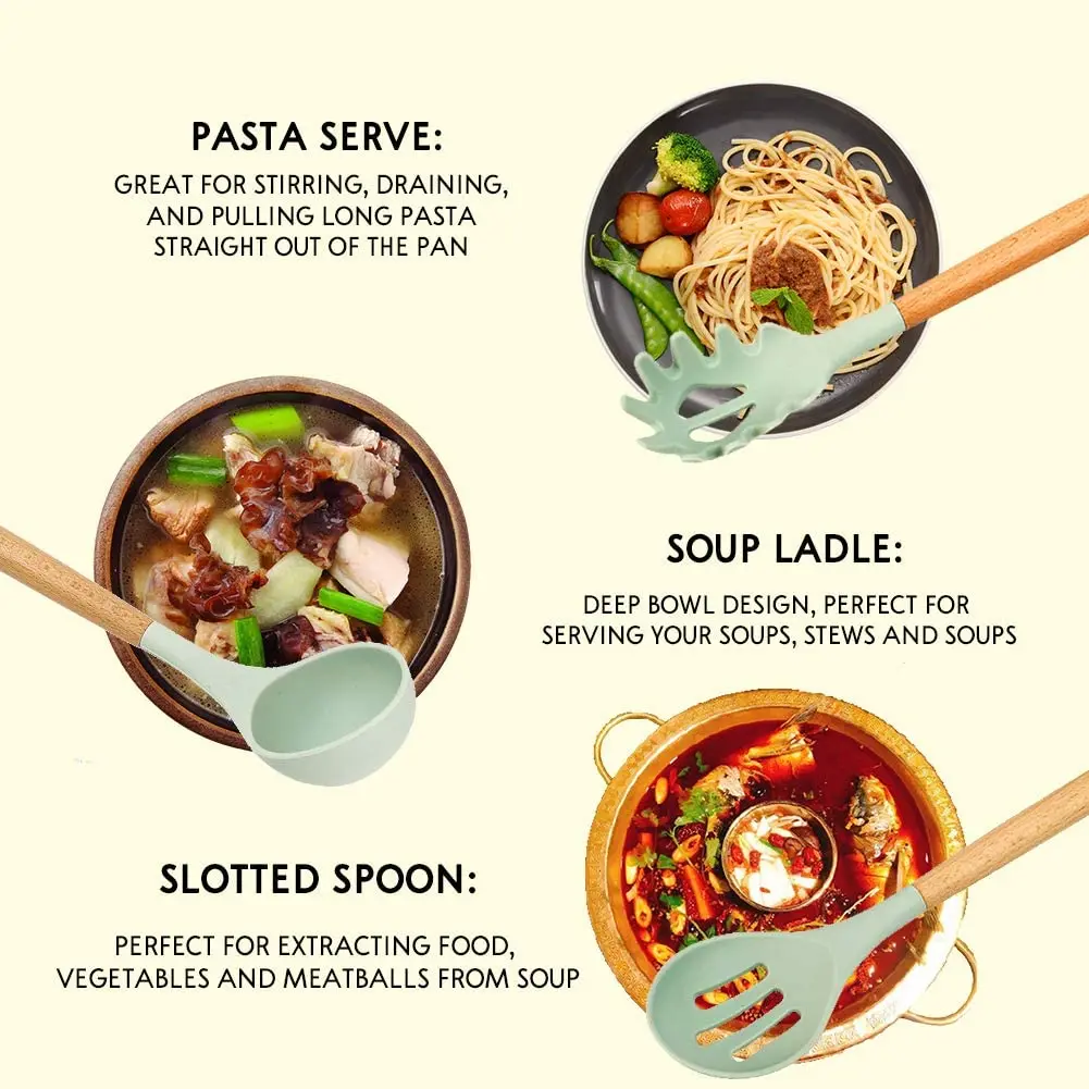 Food Grade Wholesale Silicone Personalized Kitchen Utensil Set Modern Baking Cooking Tools Best Selling Products