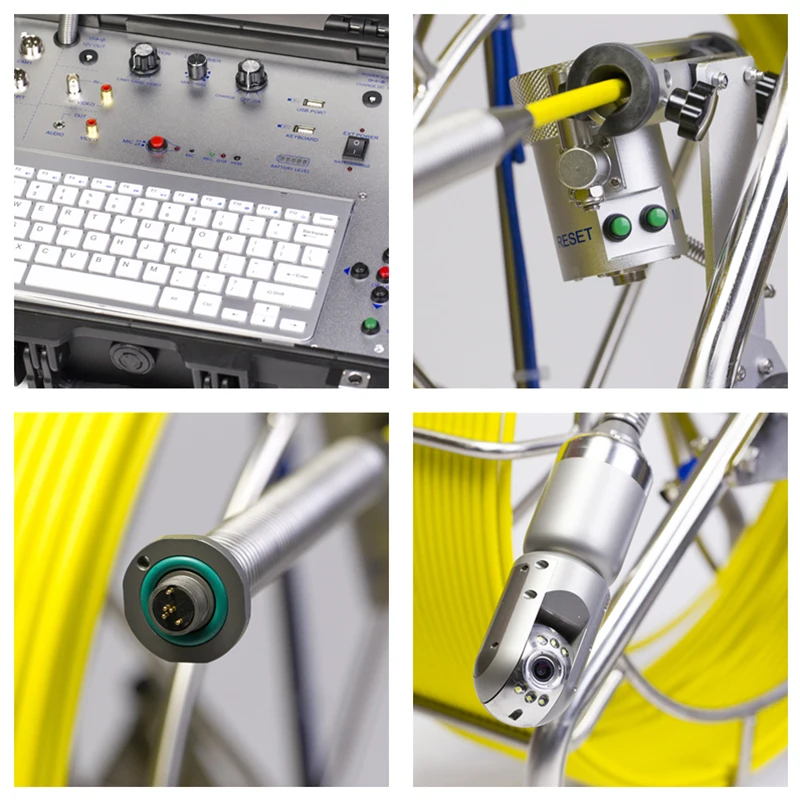 50MM camera push rod 100m cable 10 inch HD IPS LCD Screen monitor CCTV sewer pipeline