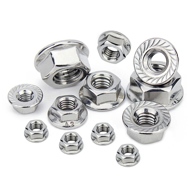 DIN 6923 Stainless Steel Flange Nut Self-locking Collar Nuts M3-M16 Insert Hex Flange Nut
