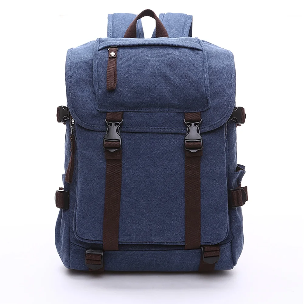 ZUOLUNDUO Solid color unisex canvas fashion backpack custom high capacity backpack