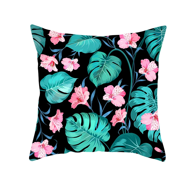 
Hawaii Gold Yellow Palm Leaf Sunflower Pattern Pillowcases Throw Pillow Cover Soft Cushion Cover for Bedroom Chair Car 