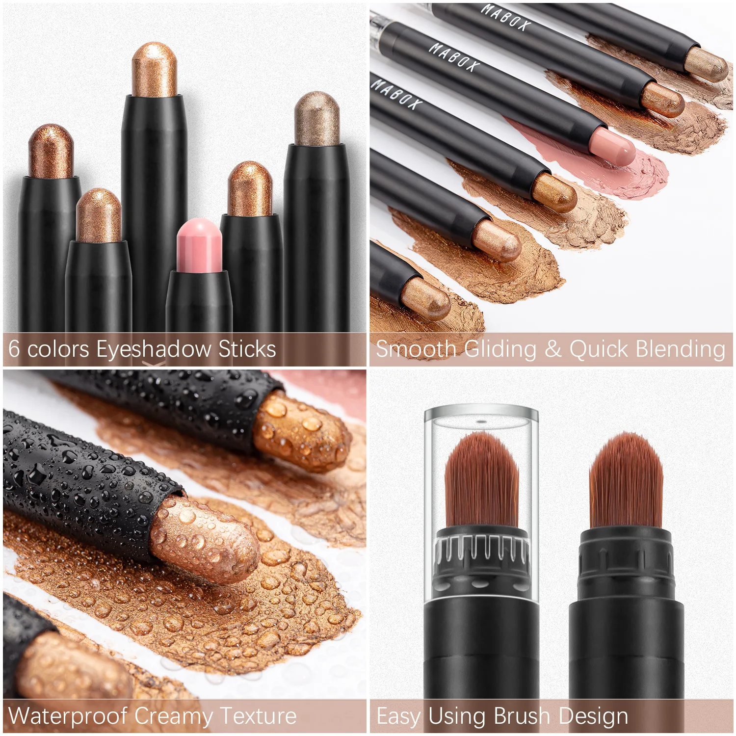 12 colors 2 in 1 korean make up Multi-Stick highlighter shimmer Cream eye Shadow glitter makeup Eyeshadow Stick Pencil Crayon